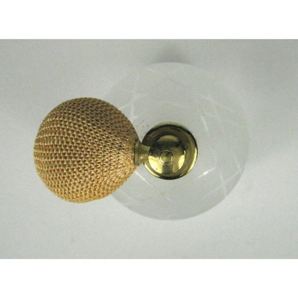 Irice Perfume Bottle Clear Etched Glass Gold Atomizer Spray Japan I W Rice VTG - Picture 11 of 12